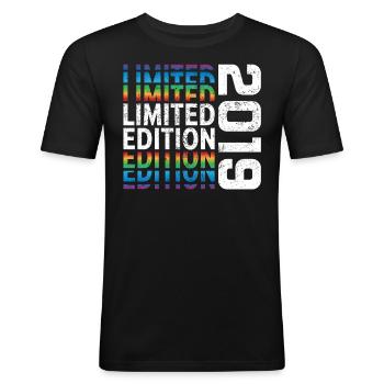 Edition Limitée 2019 - T-shirt près du corps Homme - noir - Devant - Nik (191cm)