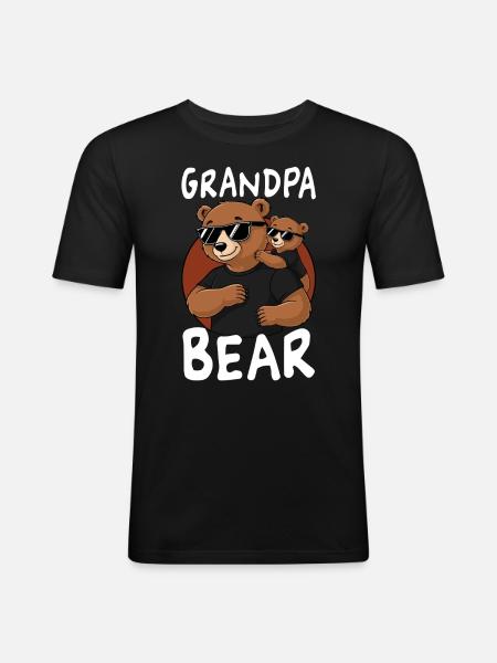 Grandpa Bear - Men's Slim Fit T-Shirt - black