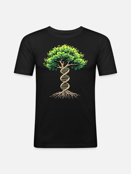 DNA Tree of Life - Men's Slim Fit T-Shirt - black