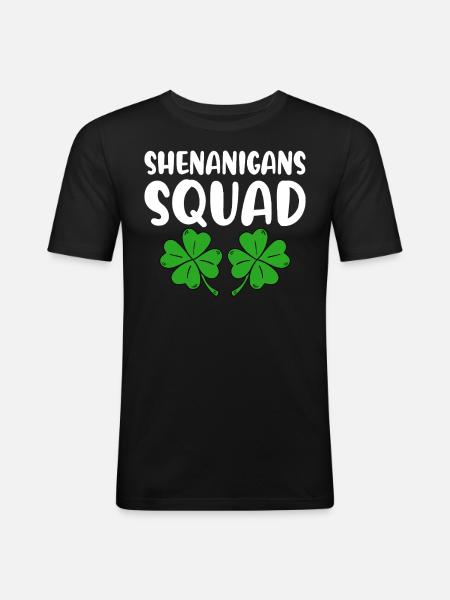 Shenanigans Squad - Männer Slim Fit T-Shirt - Schwarz
