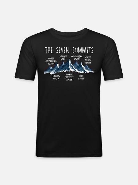 Seven Summits Kosciuszko - Men's Slim Fit T-Shirt - black