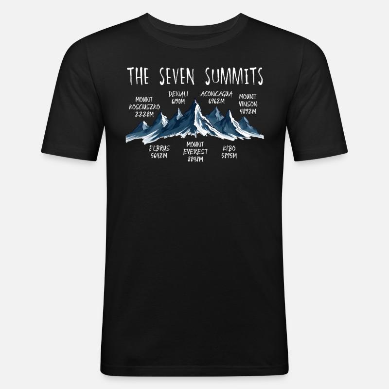Sept sommets Kosciuszko - T-shirt près du corps Homme - noir