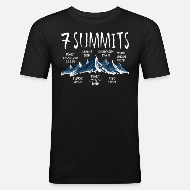 7 sommets Kosciuszko - T-shirt près du corps Homme - noir