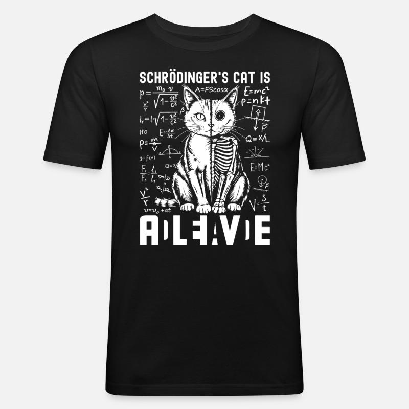 Schrödinger's Cat Dead and Alive - Men's Slim Fit T-Shirt - black