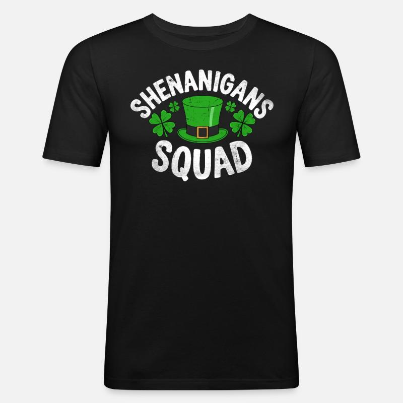 Shenanigans Squad - Männer Slim Fit T-Shirt - Schwarz