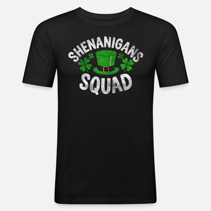 Shenanigans Squad - Männer Slim Fit T-Shirt - Schwarz