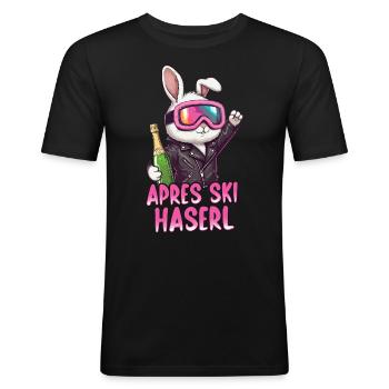 Lapin d’après-ski - T-shirt près du corps Homme - noir - Devant - Nik (191cm)