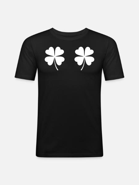 Shamrock Boobs Irish Boobies - Men's Slim Fit T-Shirt - black