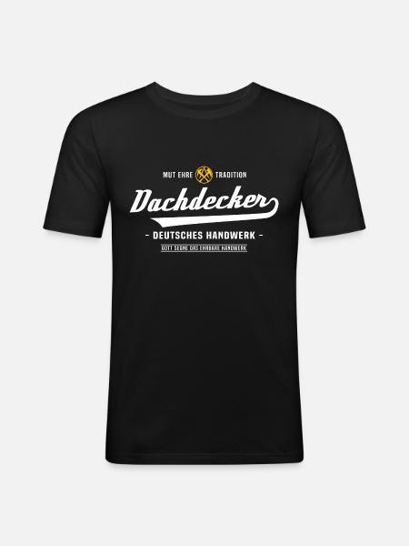 Dachdecker Dachdeckermeister Zunftzeichen Handwerk - Männer Slim Fit T-Shirt - Schwarz