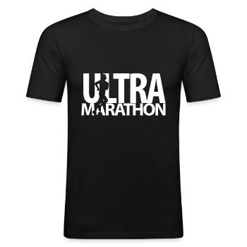 Ultramarathon 100 kilomètres Ultra-course cadeau - T-shirt près du corps Homme - noir - Devant - Nik (191cm)