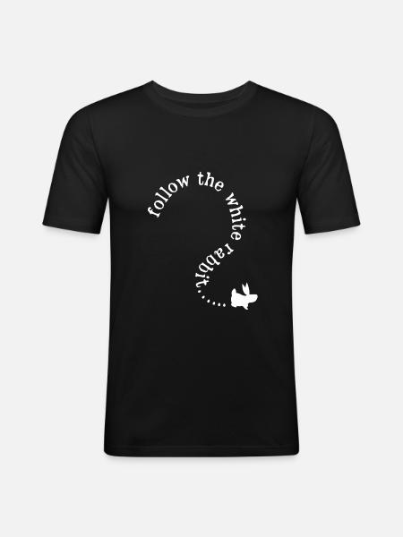 Suis le lapin blanc - T-shirt près du corps Homme - noir