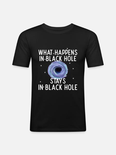 Black hole What happens stays - Men's Slim Fit T-Shirt - black