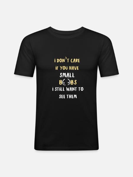 Small breasts - Men's Slim Fit T-Shirt - black