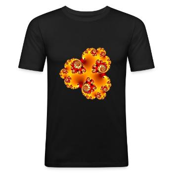 Fraktal #206_2 - Männer Slim Fit T-Shirt - Schwarz - Vorne - Nik (191cm)