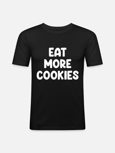 Mangez plus de biscuits - T-shirt près du corps Homme - noir