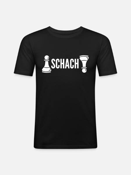 Schach - Männer Slim Fit T-Shirt - Schwarz