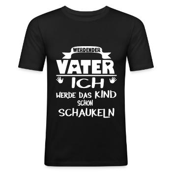 Werdender Vater - Männer Slim Fit T-Shirt - Schwarz - Vorne - Nik (191cm)