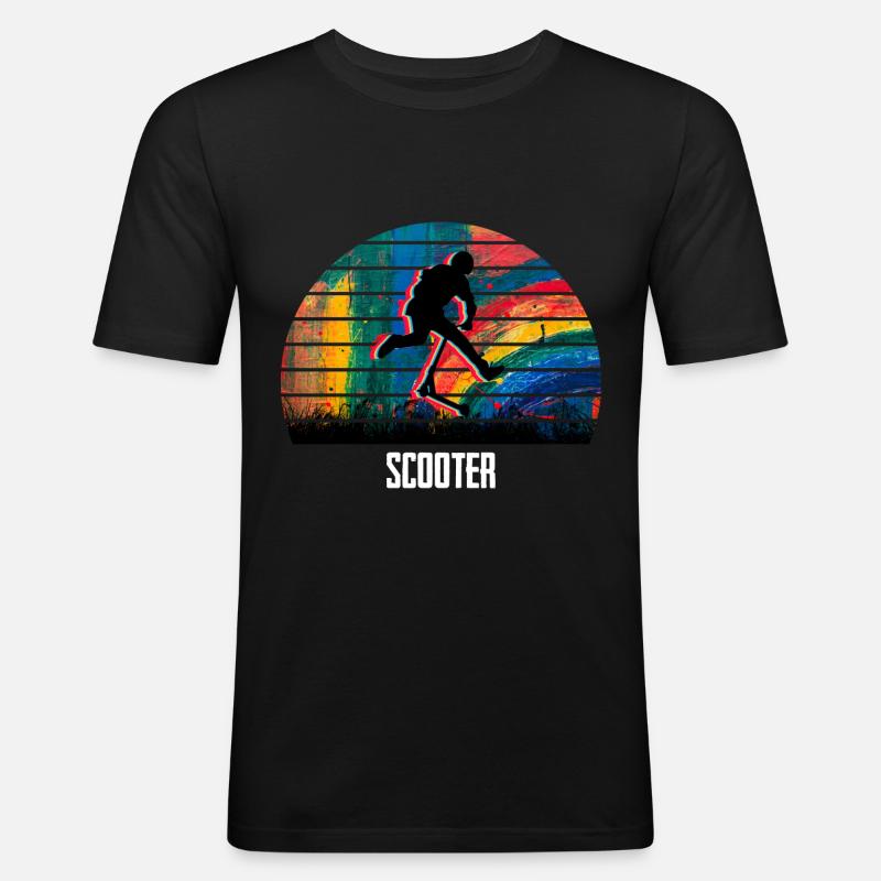 Roller - Männer Slim Fit T-Shirt - Schwarz