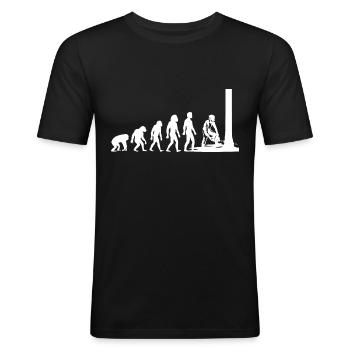 Forestier Bûcheron Travailleur forestier Forestier - T-shirt près du corps Homme - noir - Devant - Nik (191cm)
