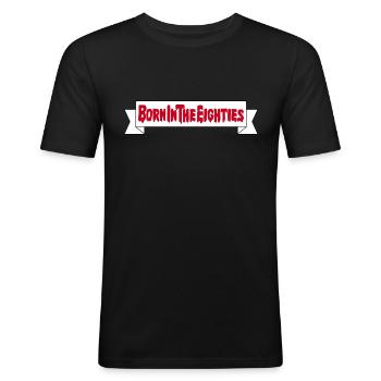 Born in the Eighties - Men's Slim Fit T-Shirt - black - Front - Nik (191cm)