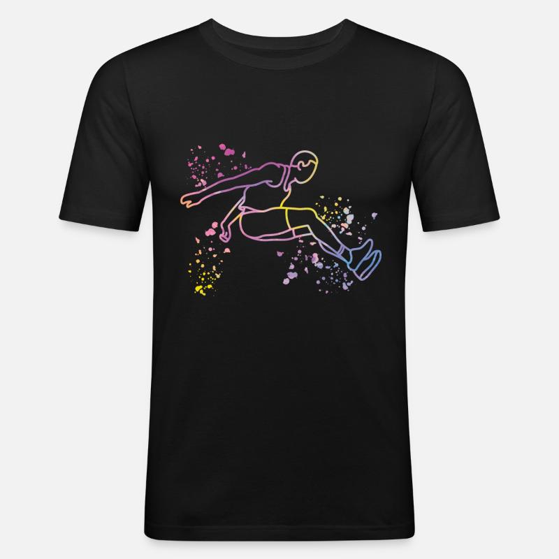 Weitspringer Weitspringen Kinder Weitsprung - Männer Slim Fit T-Shirt - Schwarz