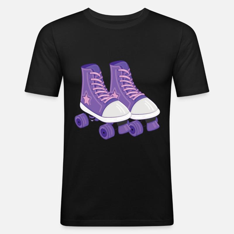 Rollschuh - Männer Slim Fit T-Shirt - Schwarz