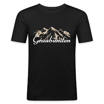 Graubünden Switzerland Home Gift - Men's Slim Fit T-Shirt - black - Front - Nik (191cm)