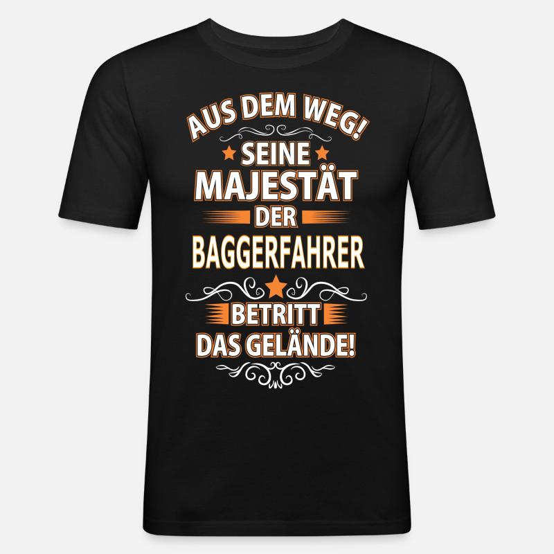 BAGGERFAHRER - Männer Slim Fit T-Shirt - Schwarz