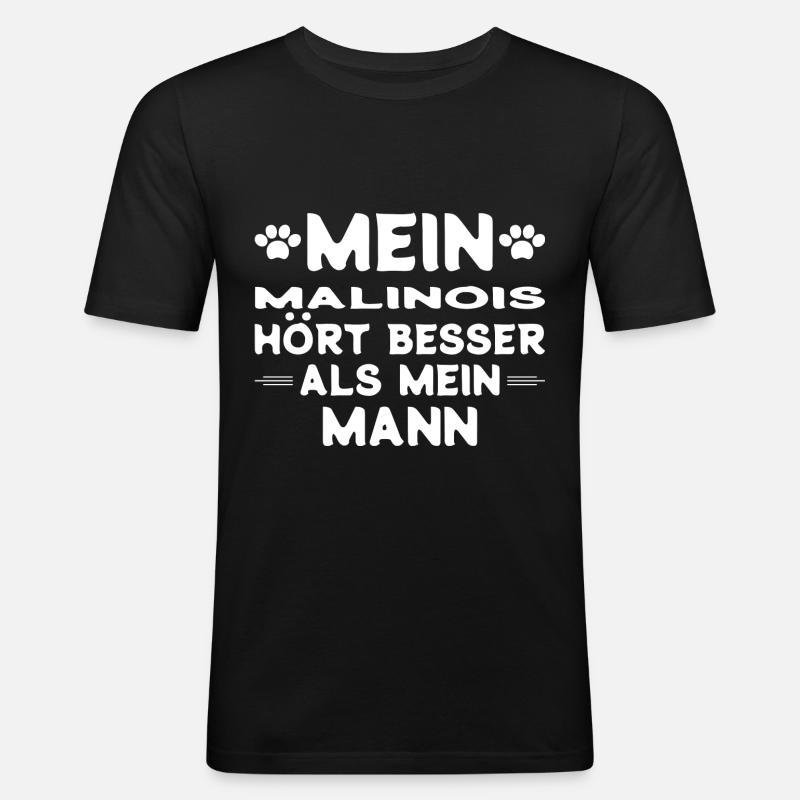 Malinois Ehemann - Männer Slim Fit T-Shirt - Schwarz