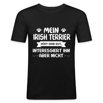 Irish Terrier - Männer Slim Fit T-Shirt - Schwarz - Vorne - Nik (191cm)