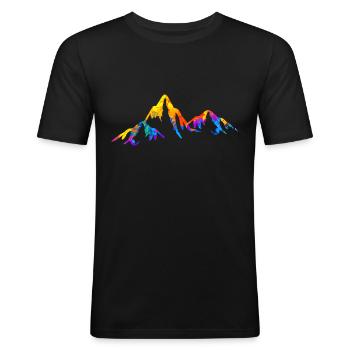 Berg Berge Alpen Geschenk - Männer Slim Fit T-Shirt - Schwarz - Vorne - Nik (191cm)