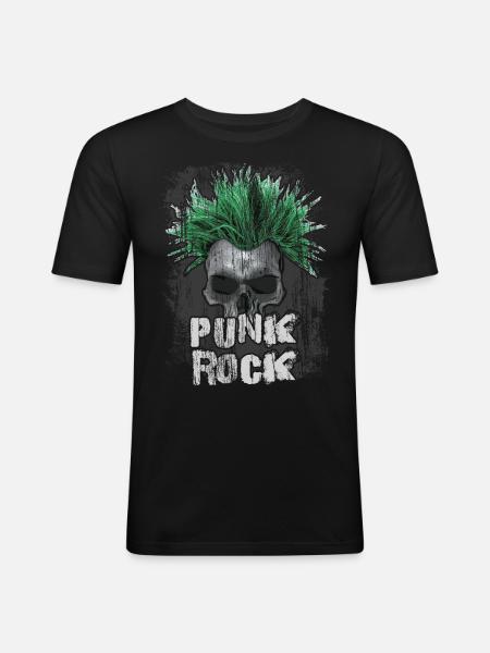 Punk rock - T-shirt près du corps Homme - noir