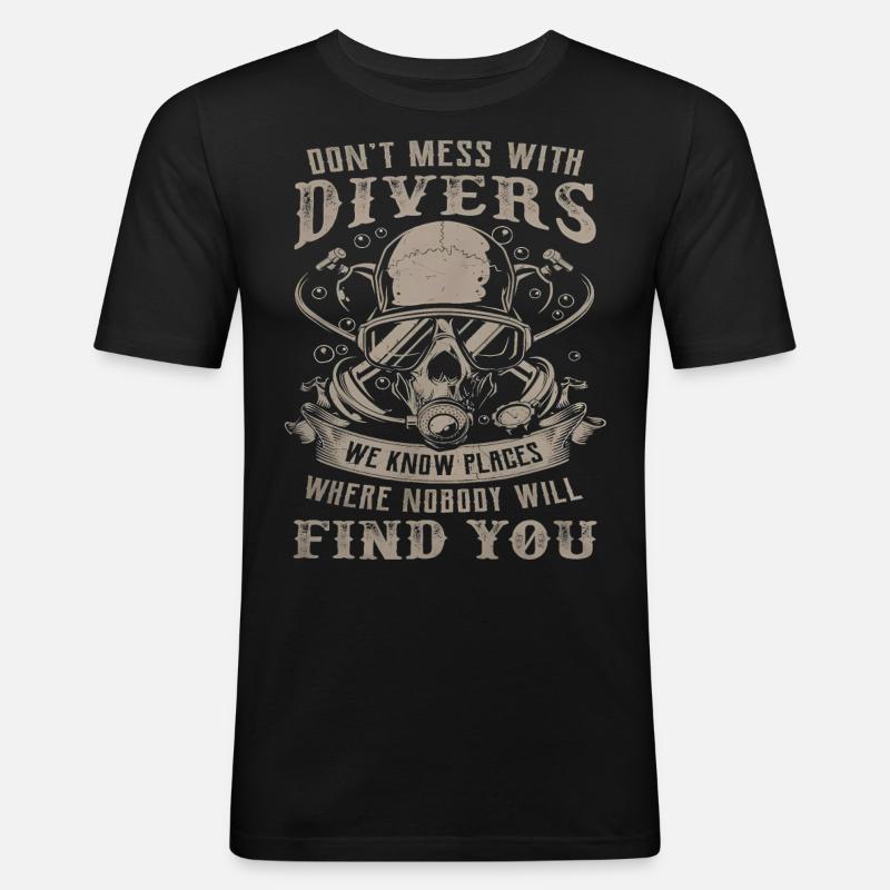 23F 0316 bk - Männer Slim Fit T-Shirt - Schwarz