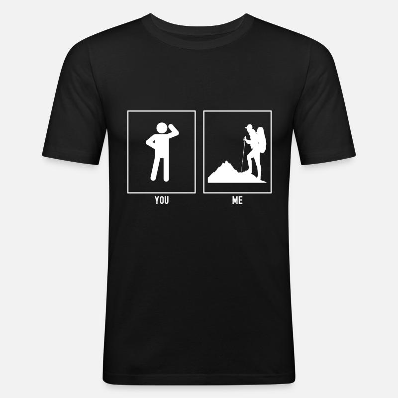 Sie - Ich - Wanderndes Terrain - Männer Slim Fit T-Shirt - Schwarz