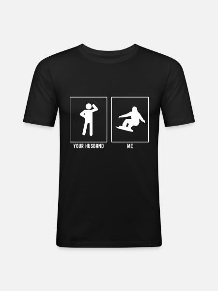 Your husband - Me - Snowboarding professional - Men's Slim Fit T-Shirt - black