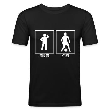 Dein Vater - Mein Vater - Fußballspieler Illustrat - Männer Slim Fit T-Shirt - Schwarz - Vorne - Nik (191cm)
