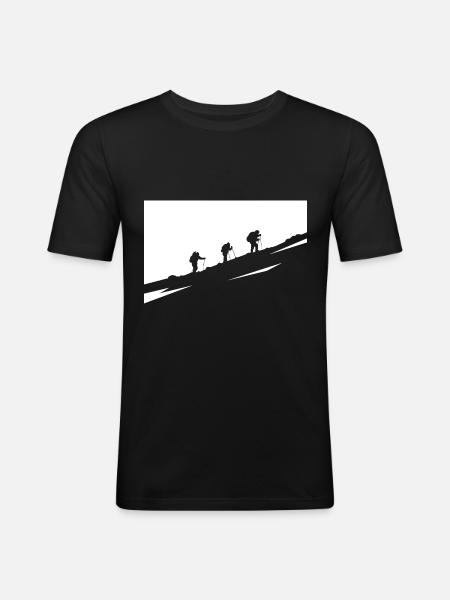 Randonnée pédestre - (8) - T-shirt près du corps Homme - noir