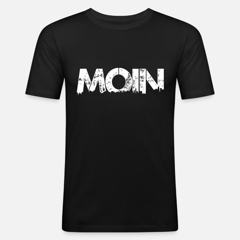 MOIN w - Männer Slim Fit T-Shirt - Schwarz