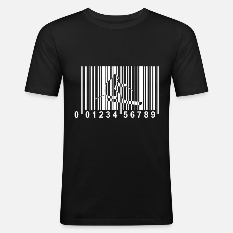 QR Code - Skifahren - (2) - Männer Slim Fit T-Shirt - Schwarz
