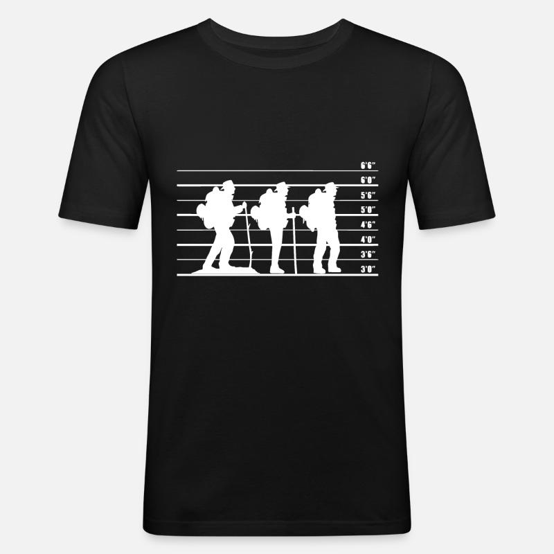 Wanderer - (3) - Männer Slim Fit T-Shirt - Schwarz