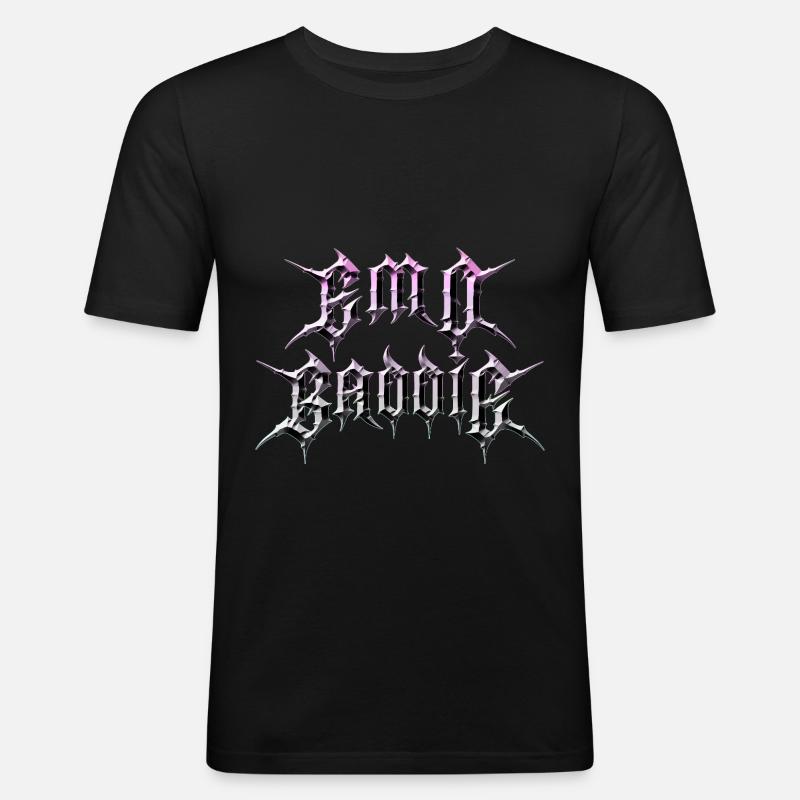 Emo Baddie! Emo Aesthetic Goth - Männer Slim Fit T-Shirt - Schwarz