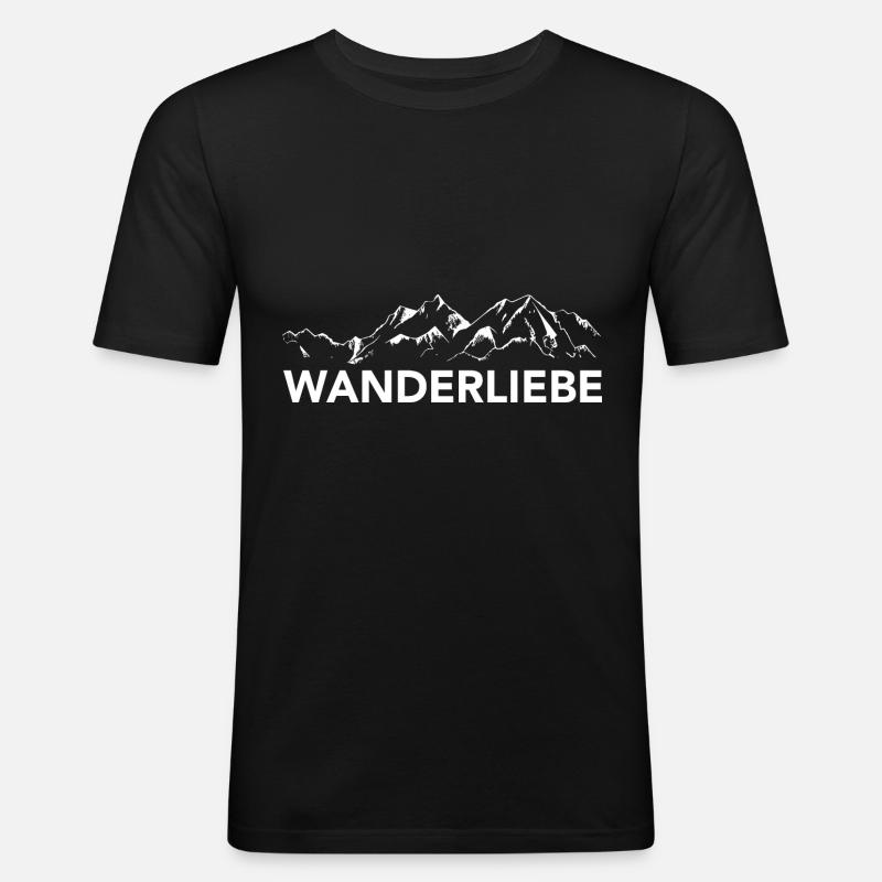 Wanderliebe - (9) - Männer Slim Fit T-Shirt - Schwarz