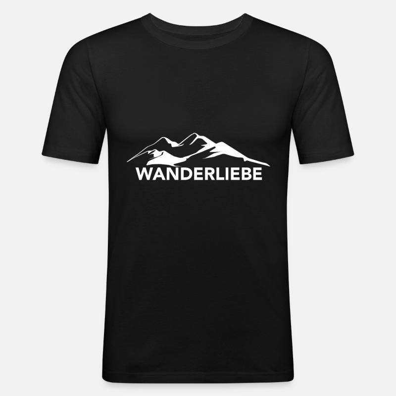 Wanderliebe - (5) - Männer Slim Fit T-Shirt - Schwarz