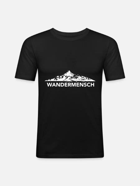 Wandermensch - (7) - Männer Slim Fit T-Shirt - Schwarz