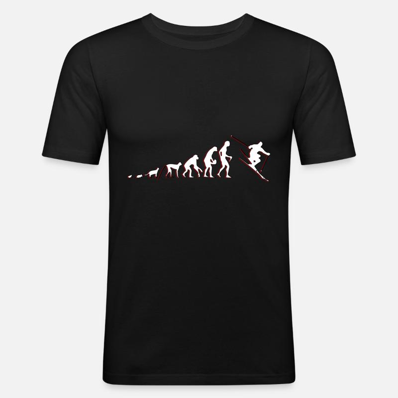 Ski - Männer Slim Fit T-Shirt - Schwarz