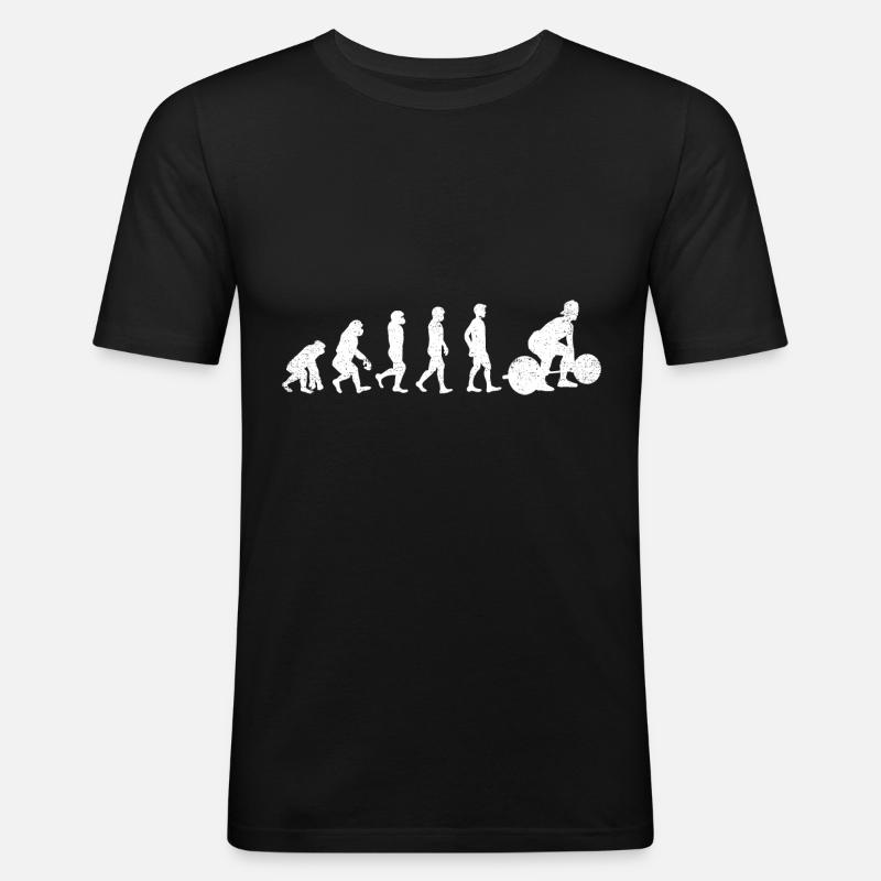 Deadlifting Evolution Gym - Männer Slim Fit T-Shirt - Schwarz