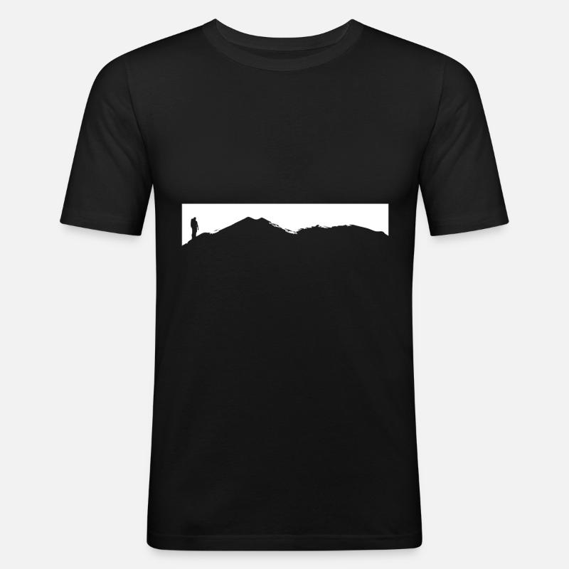 Berg - Wanderer - (2) - Männer Slim Fit T-Shirt - Schwarz