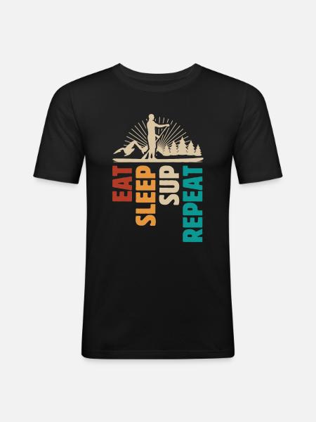 Eat Sleep SUP Repeat - Men's Slim Fit T-Shirt - black