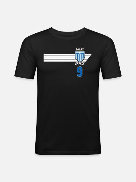 Greece Hellas Greece Greek Football - Men's Slim Fit T-Shirt - black