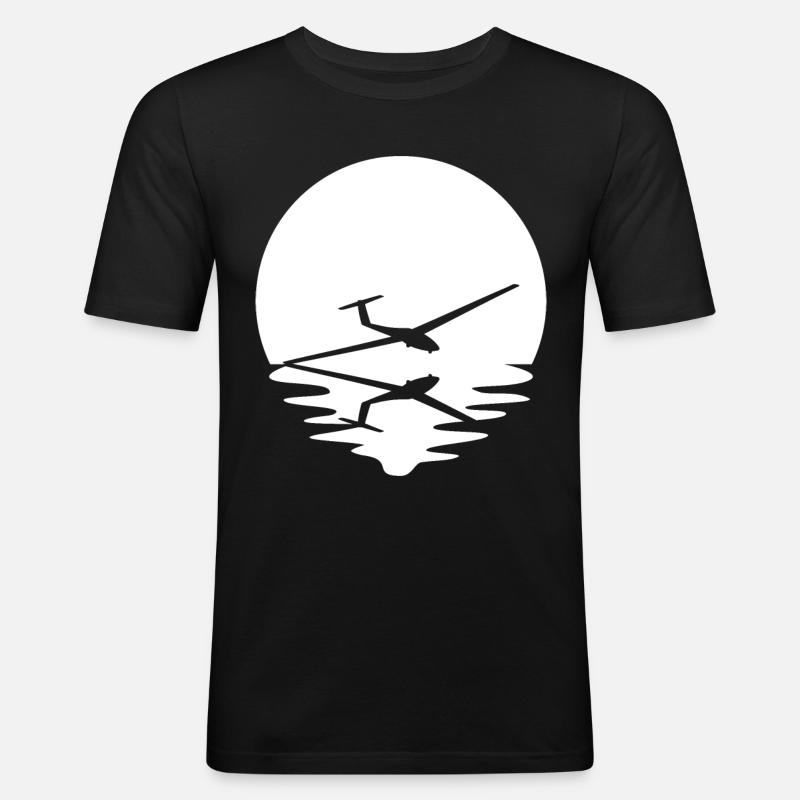 Cercle et réflexion - Planeur - - T-shirt près du corps Homme - noir